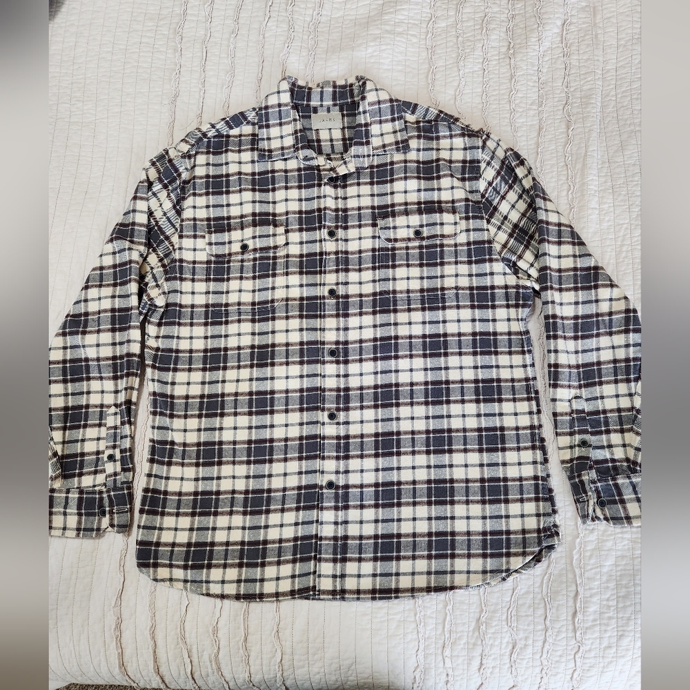 Jachs Men's Long Sleeve Button Up Flannel, Multi-Colored, Size XL